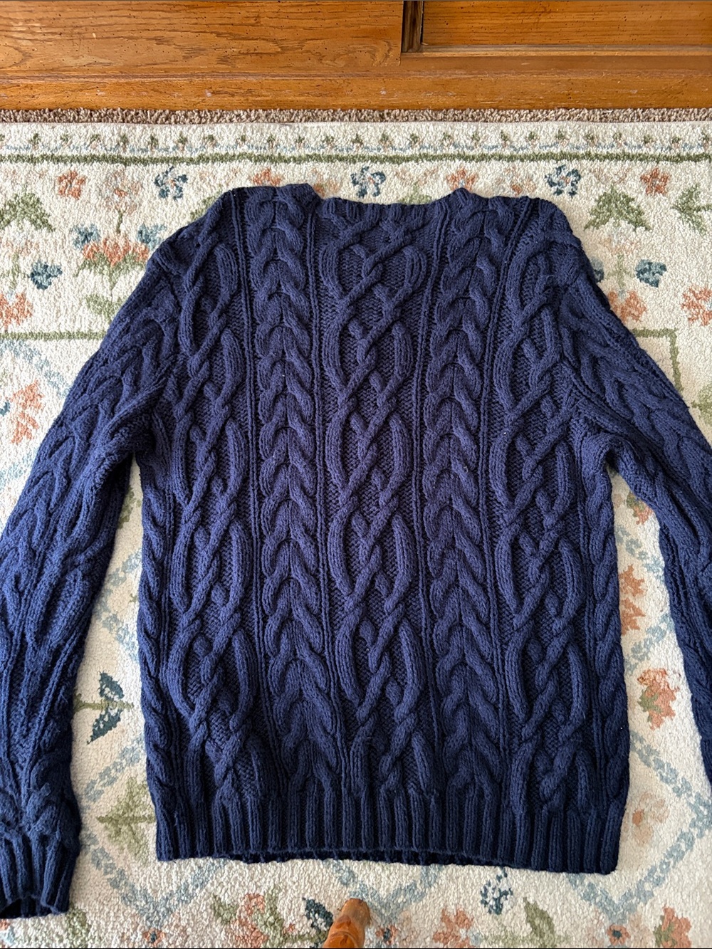 Vintage Polo by Ralph Lauren Navy Cable Knit Pima cotton Men’s Sweater - Picture 2 of 7